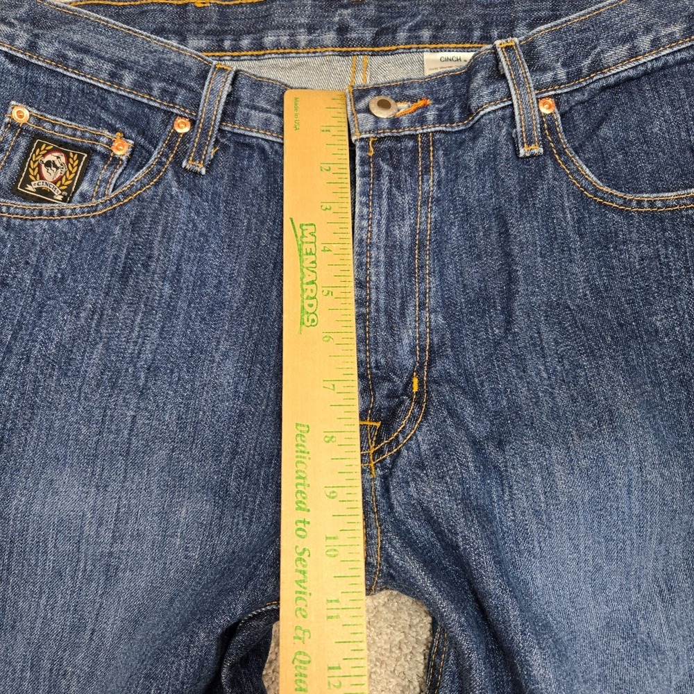 Cinch Blue jeans Men's 34x32 Black Label Loose Fit Tapered Leg dark wash western - Picture 6 of 9